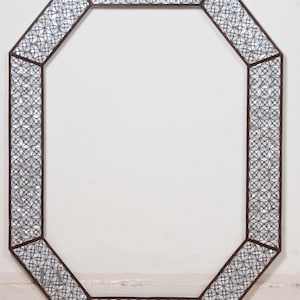 Leelawati Arts : Wood mother of pearl inlay home decorative Octagon mirror frame | wall hanging mirror frame | living room mirror