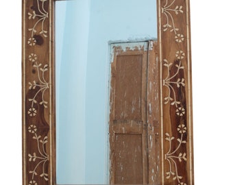 Beautful Wall Hanging  Inlay Floral Design Mirror Framed