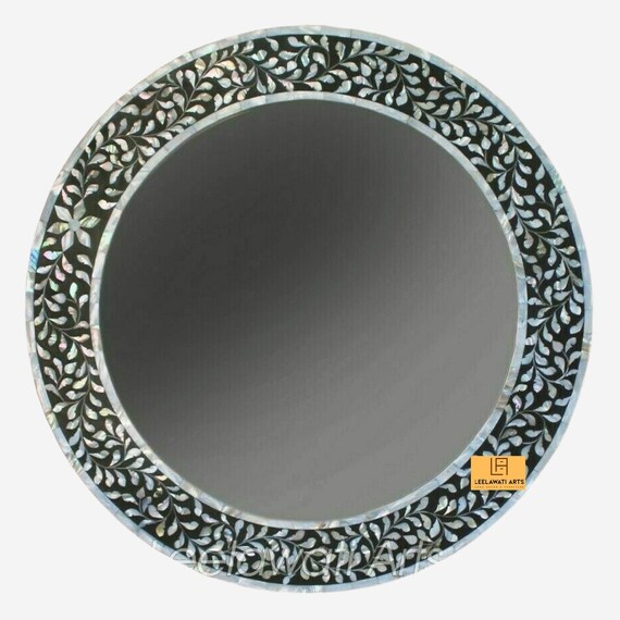 Mother Of Pearl Inlaid Round Mirror Mother Of Pearl Inlaid Round Mirror