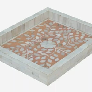 Indian Handmade Mother of Pearl Serving Decorative Tray