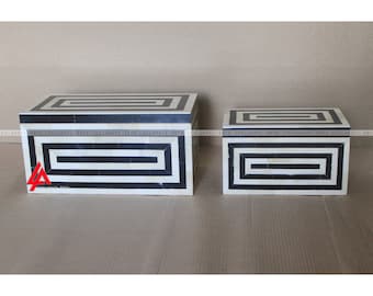 Black And White  Inlay Zebra Design Storage Boxes
