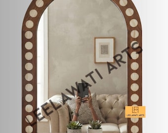 Handmade Wood Inlay Mirror Frame Home Living Furniture 30x40 inch