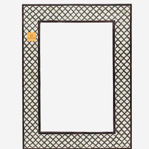 Wood Bone Inlay Mirror Frame | Living Room Mirror Frame | Wall Hanging Mirror Frame | Inlaid Mirror Frame |  Wood Handicrafts Mirror Frame