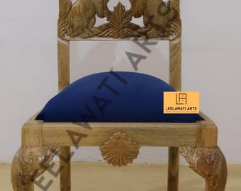 Hand Carved Menagerie Rabbit Dining Chair | Luxury Living Chair | Home Decor Furniture