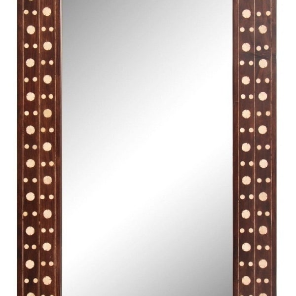 Wood Bone Inlay Mirror Frame | Home Décor Mirror Frame | Wall Hanging Mirror Frame | Living Room Mirror Frame | bone inlaid mirror