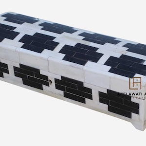 Home Décor Bone Horn Inlay Black & White Gifts Jeweler Box