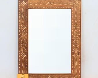 Inlay Mirror Frame Teak & Mango Wood Handmade Home Decor