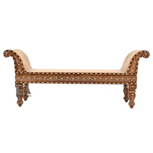 Handmade  Inlay Bench: Decorative Wood Canning Bench