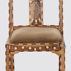 Wood Bone Inlaid Home Décor Chair Mango Wood Bone Inlay Modern Furniture Chair