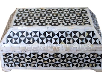 Mother of Pearl Inlay Box: Handmade Decorative Keepsake