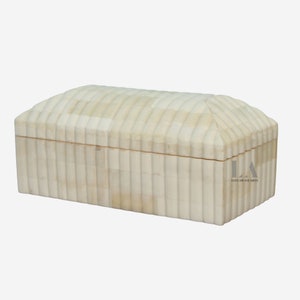 Home Decorative White Color Carving Design Bone inlay Gift Box Storage Box