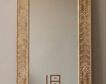 Home Decor Wood Inlay Full Length Mirror Frame Living Room Decor