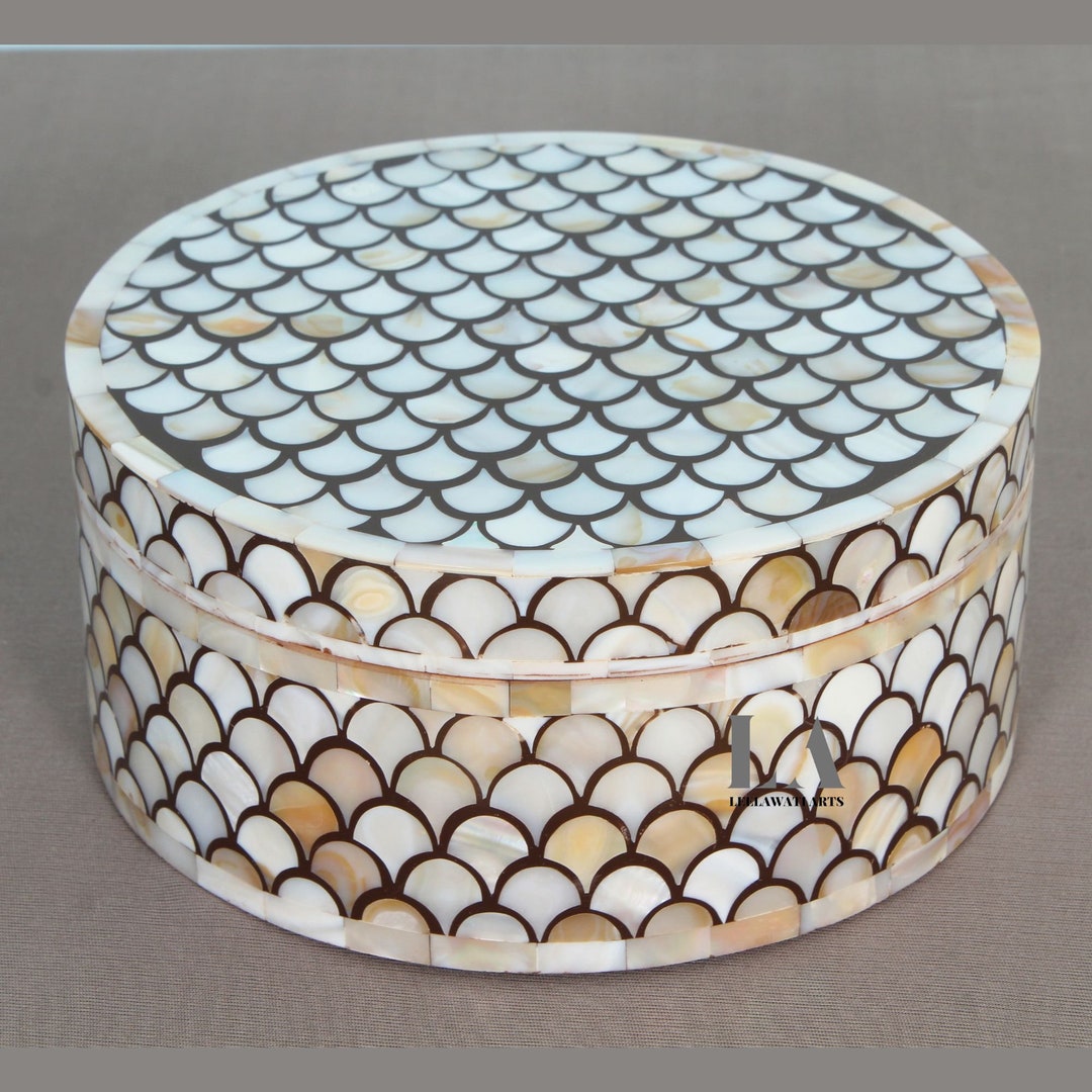 Mother of Pearl Inlay Moroccan Design Jewelry Decorative Storage Boxes