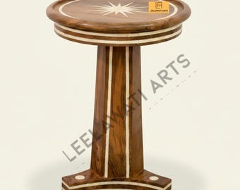 Handmade Wood Inlay Coffee Table | Indian Luxury Wood Inlaid  Side Table | Living Room Docer Table Home Furniture