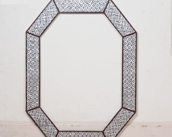 Leelawati Arts : Wood mother of pearl inlay home decorative Octagon mirror frame