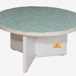 Wood Bone Inlay Coffee Table / Bone Inlay Center Table | Living Room Table