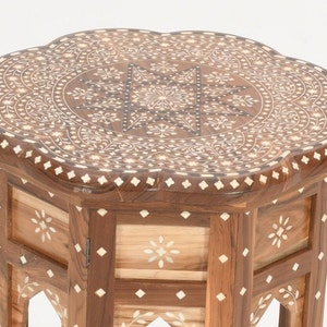 Luxury Wood Bone Inlay Bedside Table / Night Stand Table