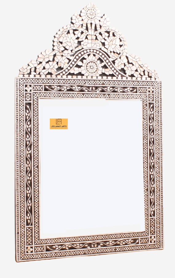 Mother of Pearl Inlay Wall Mirror Frame Teak & Mango Wood Mother of Pearl Inlay Wall Mirror Frame Teak & Mango Wood