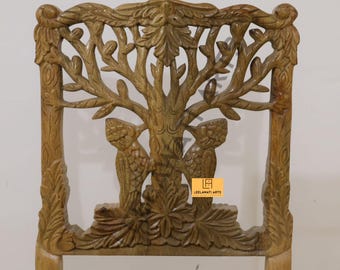 Hand Carved Maengerie Woodpecker Dining Chair | Luxury Living Chair | Home Decor Furniture