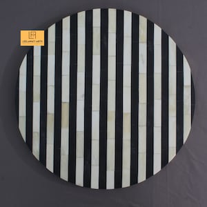 Home Décor Black & White Bone Inlay Top