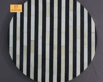 Home Décor Black & White Bone Inlay Top