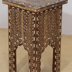 Luxury Wood Bone Inlay Bedside Table / Night Stand Table