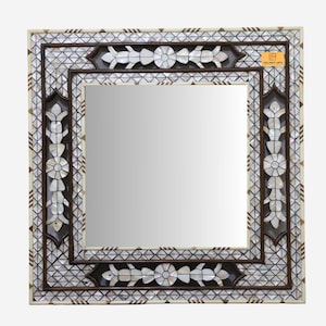 Luxury Home Décor Mother of Peral Mirror Frame | Living Room Mirror Frame | Wall Hanging Mirror Frame | Table Top Mirror Fame | Shell Mirror