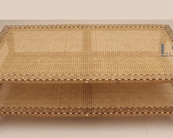 Leelawati Arts Home Décor Wood Bone Inlay Center Coffee Table | Wood inlaid Canning Table | Living Room Luxury Bone Inlay Canning Table