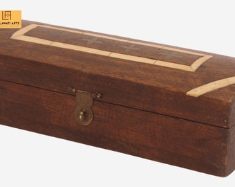Wood Bone Inlay Box | Decorative Box | Antique Bone Inlay Box | Gifts Box | Bone  Inlaid Box