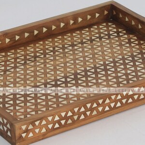 Wood Bone Inlay Handmade Tray / Services Decorative Tray