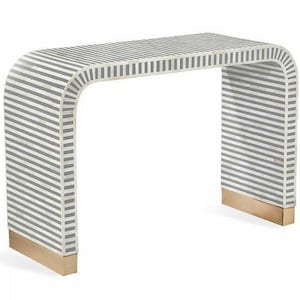 Home Décor Handmade Bone Inlay Wooden Modern Waterfall/ stripped / Console Table Furniture