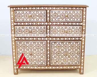 Mother Of Pearl Chest Of 6 Drawer Sideboard Dresser