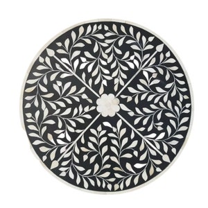 Table Top Bone Inlay Round Flower Design Table Top End Table Coffee Center Table Top