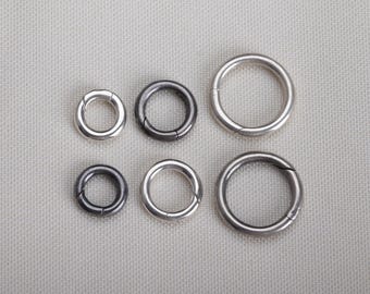 925 Sterling Silver Round Push Clasp, Silver Round Slasps, Spring Clasp, Connector Charm,  Silver Circle Clasp for Necklace, Bracelet