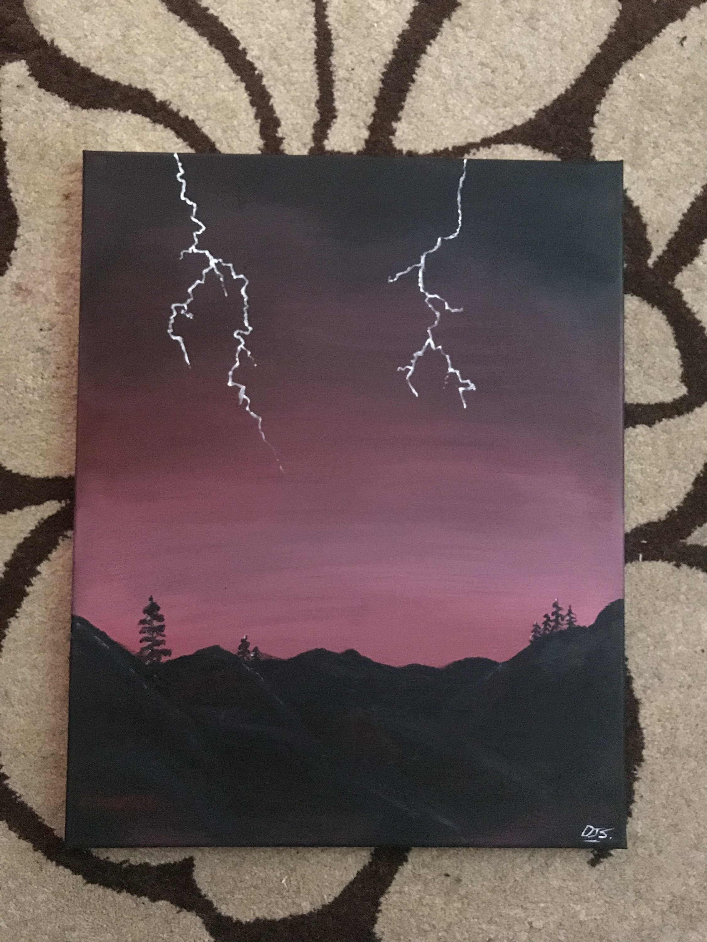 Lighting Canvas Painting Etsy