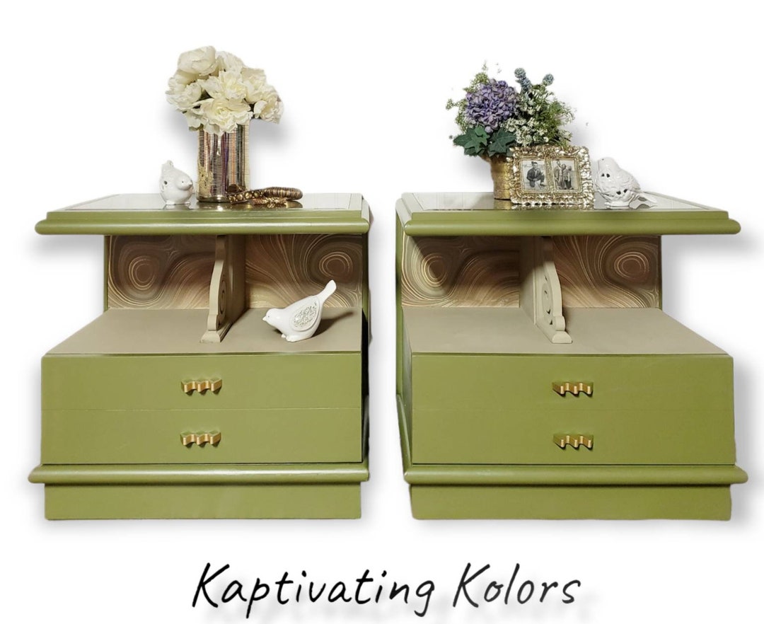 Mid Century Modern Nightstand, End Table Pair - Etsy