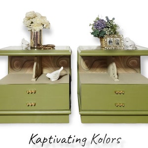Mid Century Modern nightstand, end table pair