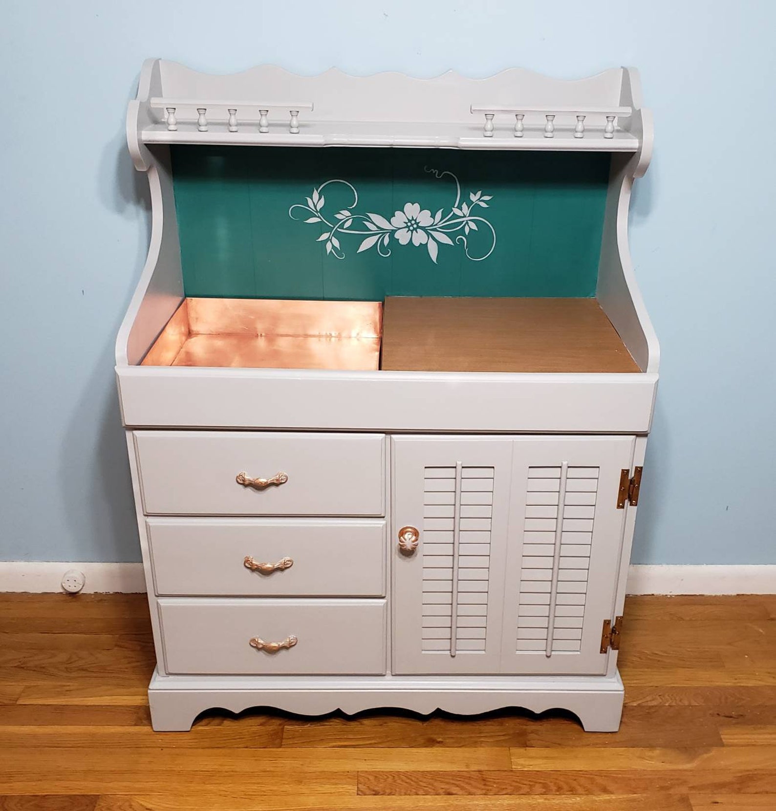 Vintage Dry Sink, Dry Bar, Coffee Bar With Copper Insert Etsy