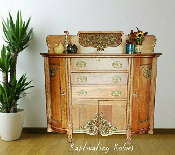 Antique tiger oak buffet best sale