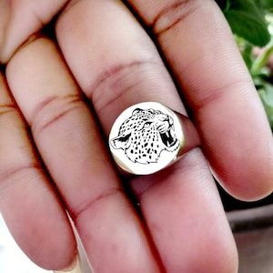 Roar Tiger Signet Ring, Bunny Pinky Ring, Zodiac Animal Ring, Animal Lover Signet Ring, 925 Sterling Silver Tiger Personalized Gift Ring