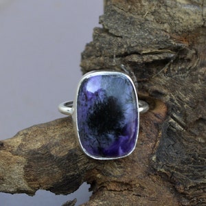 Lovely Charoite Ring -Charoite Gemstone Ring -Purple Charoite Stone Ring- 925 Sterling Silver Ring -Natural Charoite Gemstone Gift Ring