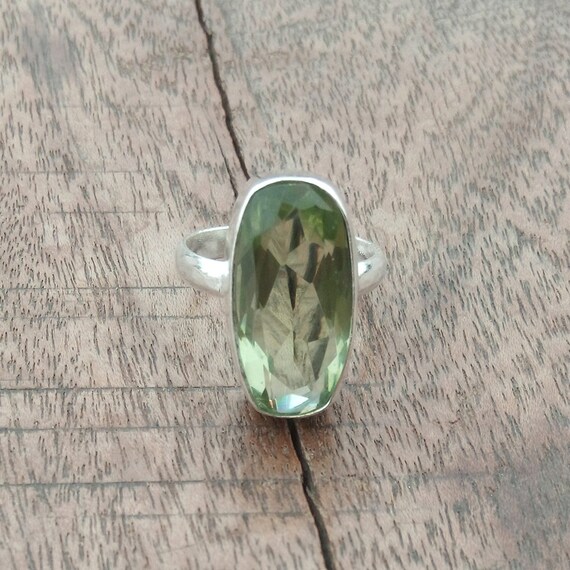 Natural Prasiolite Gemstone Ring Ring For Women- Beautiful Ring 925 Sterling Silver Gemstone Ring Green Amethyst Ring Handmade Ring
