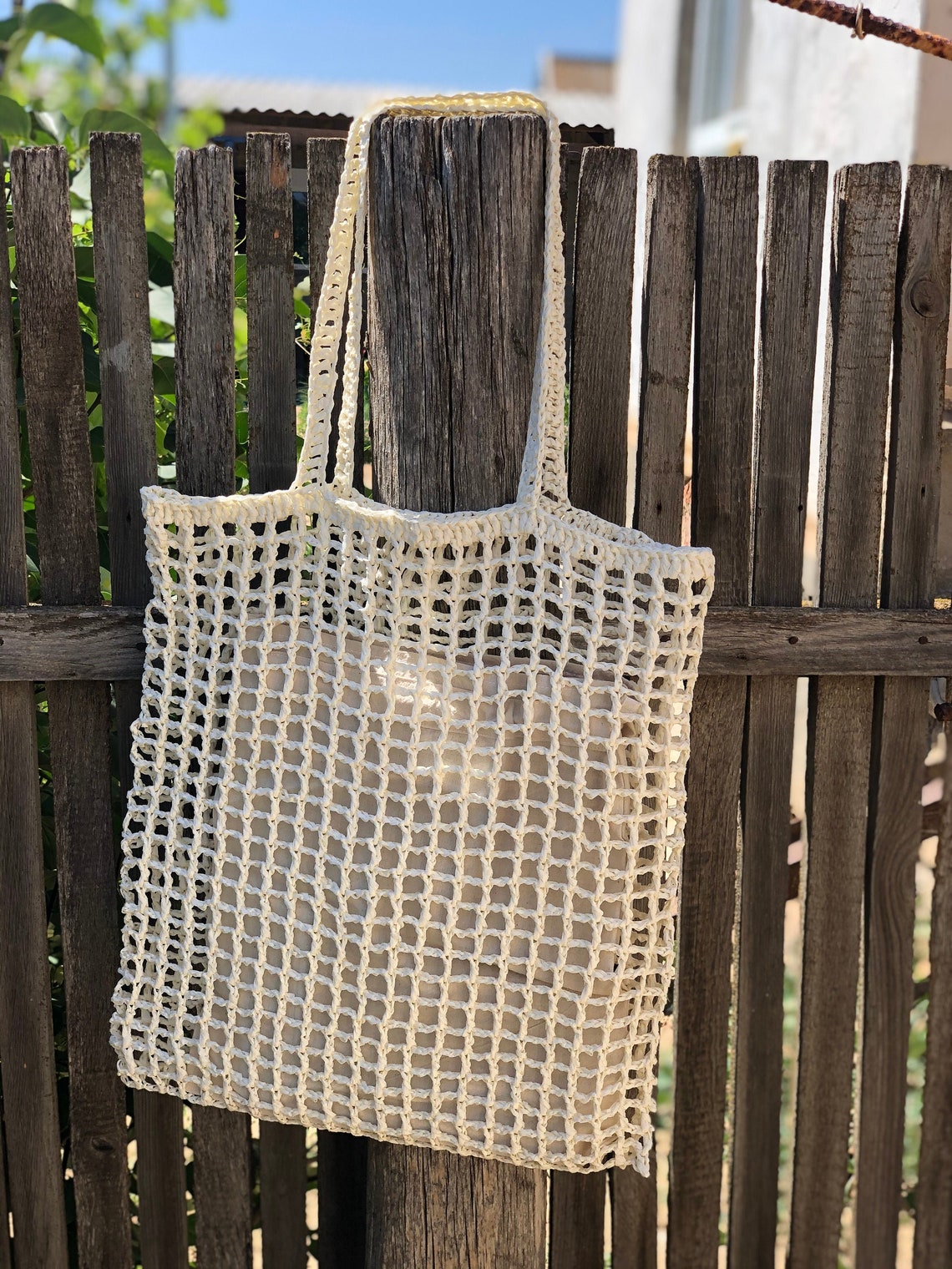 Large summer straw net bag Crochet raffia market handbag Etsy