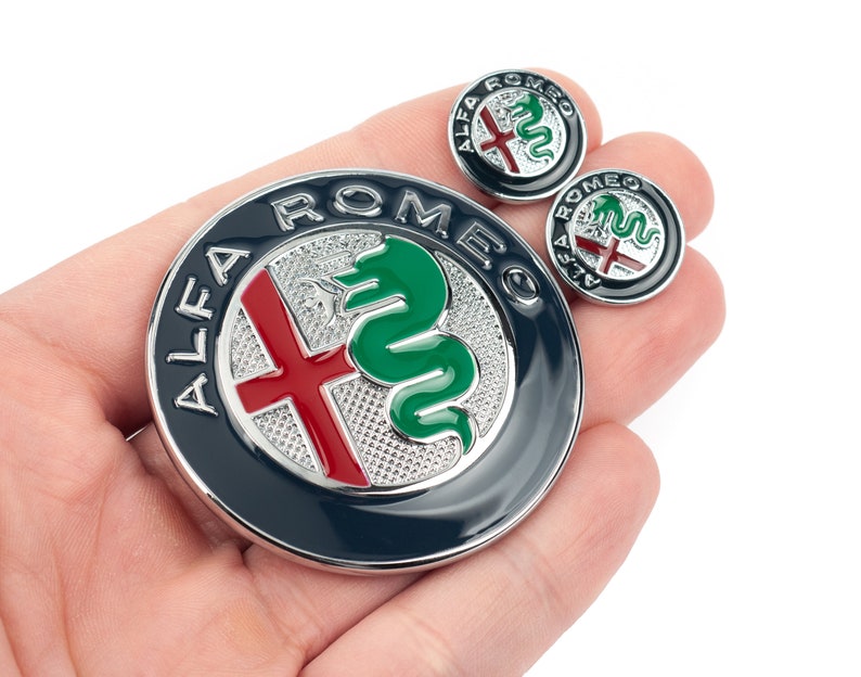 Alfa Romeo logo goud model, 74 mm - 2 stuks