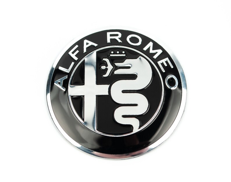 Quattroerre Badge Autocollant 3D Alfa Romeo Logo 48 Mm – Officiel Giulia & Stelvio Intérieur – Résine Polyuréthane Brillant