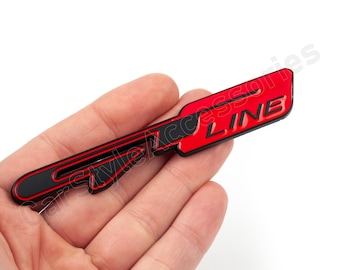 Kia GT Line Badge 3D Metal Sticker Black and Red Enamel