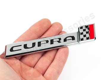 Cupra Flag 3D Chrome Metal Sticker Badge