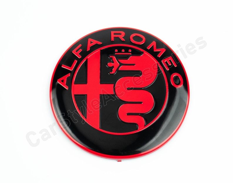 74 Mm Alfa Romeo Red and Black Emblem 147 156 GT 159 Brera Mito ...