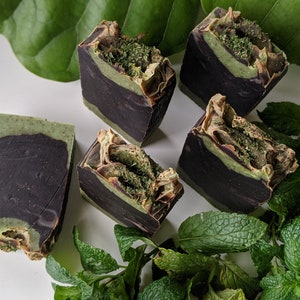 Choc Mint Slice Organic Cleansing Bar. Face & body. Zero waste, palm oil free, vegan, sensitive skin image 2