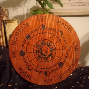 Handcrafted Pendulum Board for Divination | Hand-Burned Spirit Communication Board | Unique Witchy Tool for Tarot, Ritual, and Spirit Work